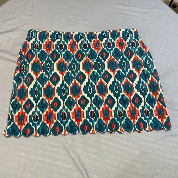 Jones Of NY Scallop Hem Skirt Skort Women Geometric Pull On Stretch XL - Picture 6 of 9